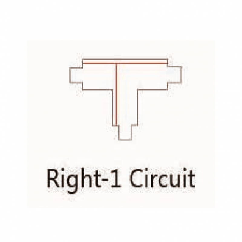 T-VORM CONNECTOR RIGHT-1 voor 3-Fase Railsysteem – Zwart MDRLED®