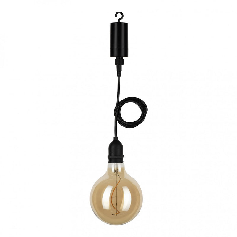 Hanglamp met filamentlamp 1 meter IP44 - zwart