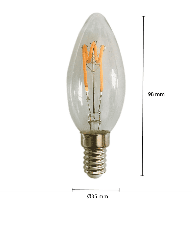 LED Gloeidraad E14 KAARS DIMBAAR CLEAR 1.6: Warme Gloed met Moderne Efficiëntie incl. btw