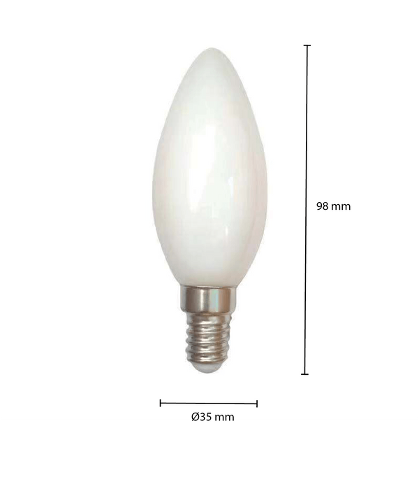 LED Gloeidraad E14 KAARS MILKY 1,6W MDRLED®