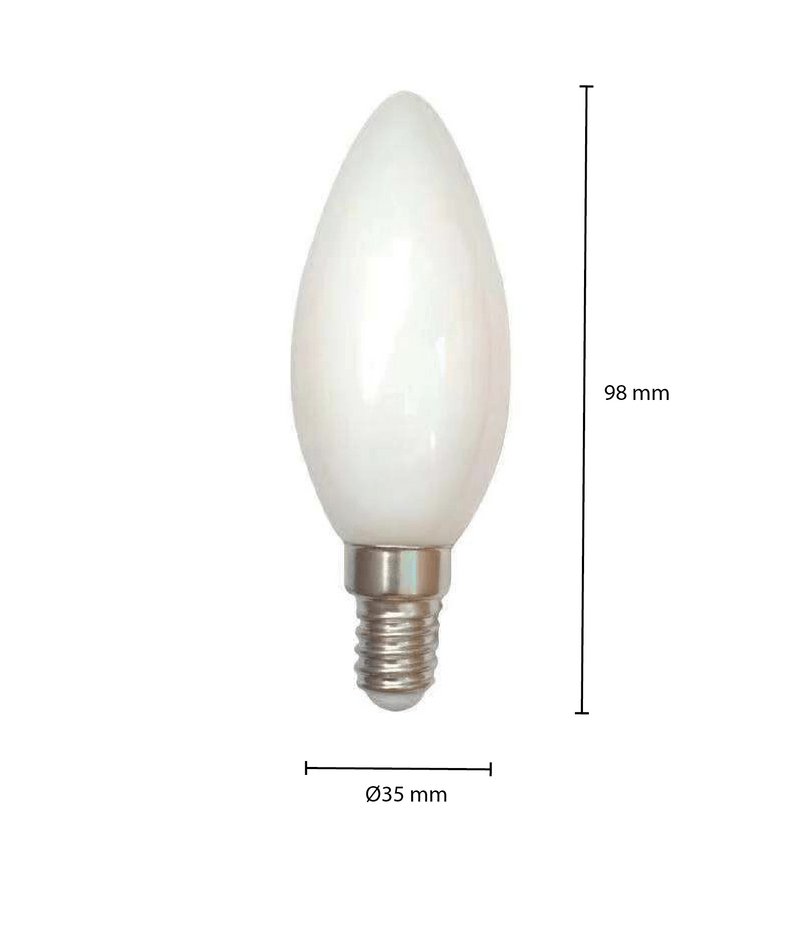 LED Gloeidraad E14 KAARS MILKY 1,6W