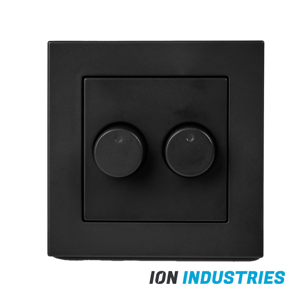 DUO DIMMER AFDEKPLAAT  MATZWART  ION INDUSTRIES