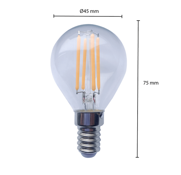 LED Filament E14 Kaarslamp - Sfeervol en Energiezuinig - 1,6W, 2100K MDRLED®