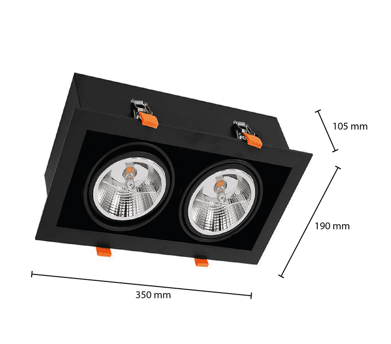 AR111 Dubbel Armatuur  ZWART-WIT-ZWART/WIT MDRLED®