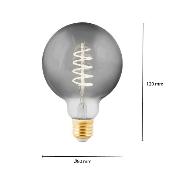 LED FILAMENT E27 GLOBE S DIMBAAR SMOKE 4W MDRLED®