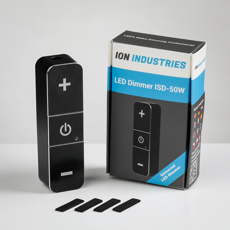 UNIVERSELE LED SNOERDIMMER | RVS ZWART | 0.3-50 WATT | ION INDUSTRIES