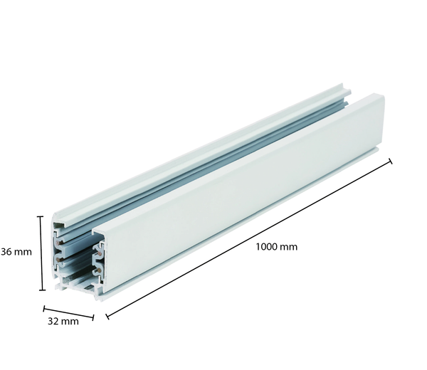 PROLEDPARTNERS® 3-FASE RAIL 100CM Wit.