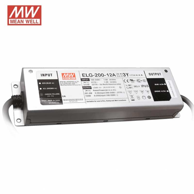 12V MEANWELL DRIVER IP65 200W MDRLED®