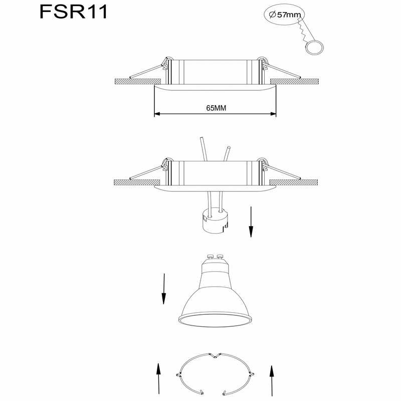 GU10  MR11  ARMATUUR  KANTELBAAR RVS MR11