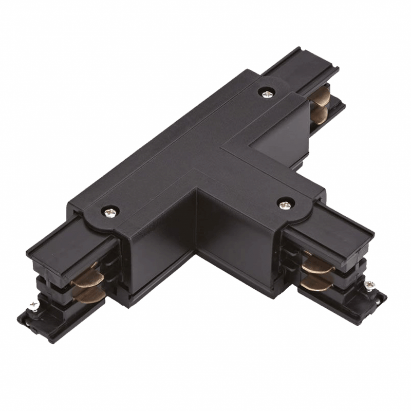 T-Vorm Connector links-1 voor 3-Fase Railsysteem – Zwart MDRLED®