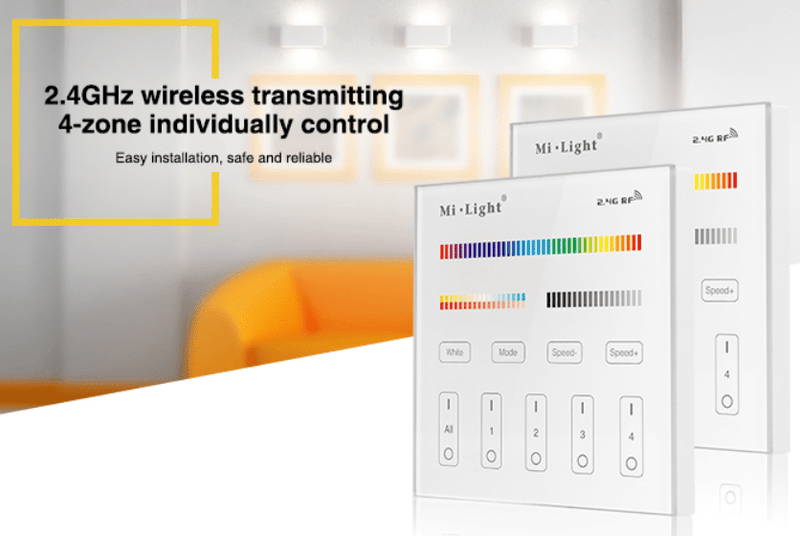 MI-LIGHT AFSTANDBEDIENING 4 GROEPEN RGB+CCT 220V MDRLED®