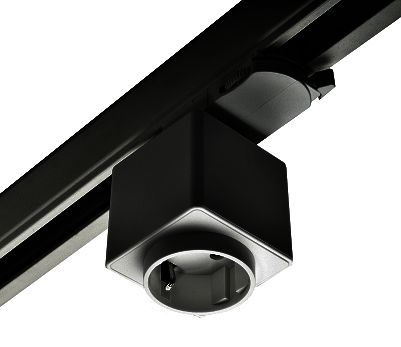 3-FASE track rail STOPCONTACT ZWART MDRLED®